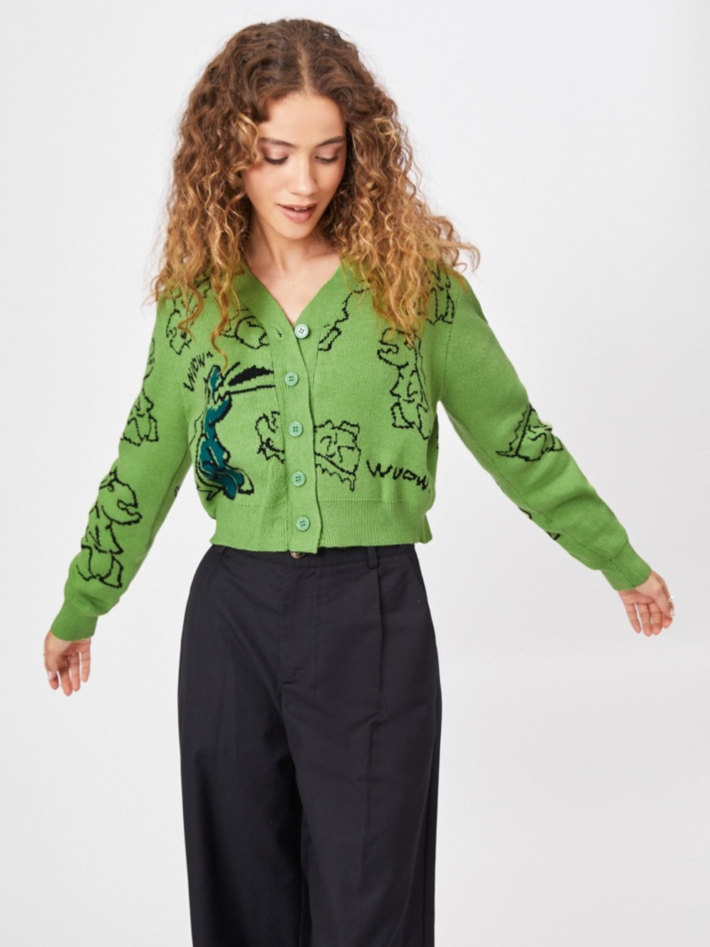 Cider Dinosaur Crop Cardigan